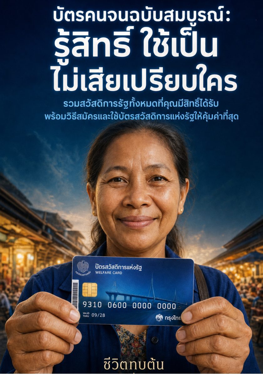 บัตรคนจนฉบับสมบูรณ์: รู้สิทธิ์ ใช้เป็น ไม่เสียเปรียบใคร — หน้าตัวอย่าง 1